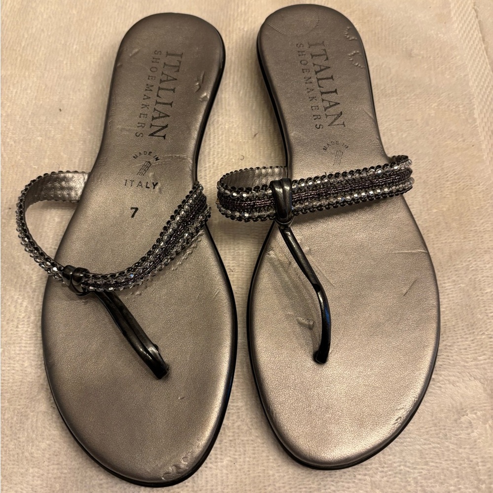 Italian Shoemakers Silver Sandals